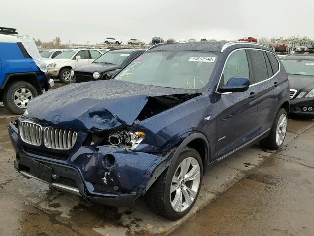 5UXWX7C57DL976432 - 2013 BMW X3 XDRIVE3 BLUE photo 2