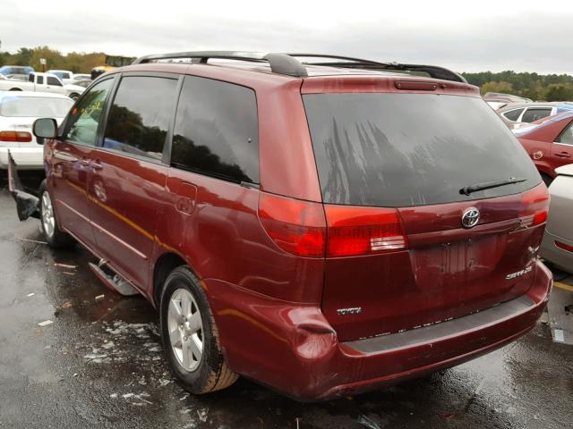 5TDZA22C34S186790 - 2004 TOYOTA SIENNA XLE RED photo 3