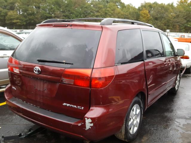 5TDZA22C34S186790 - 2004 TOYOTA SIENNA XLE RED photo 4