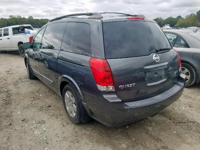 5N1BV28U86N108578 - 2006 NISSAN QUEST S GRAY photo 3