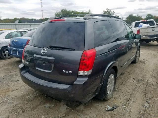 5N1BV28U86N108578 - 2006 NISSAN QUEST S GRAY photo 4