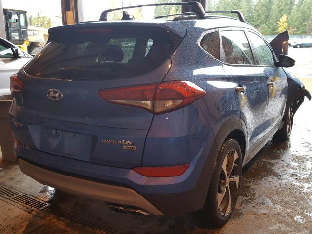 KM8J3CA21HU305083 - 2017 HYUNDAI TUCSON LIM BLUE photo 4