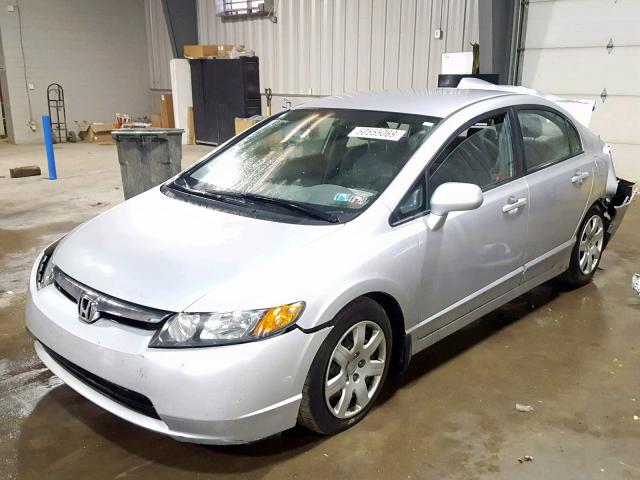 1HGFA16596L005724 - 2006 HONDA CIVIC LX SILVER photo 2