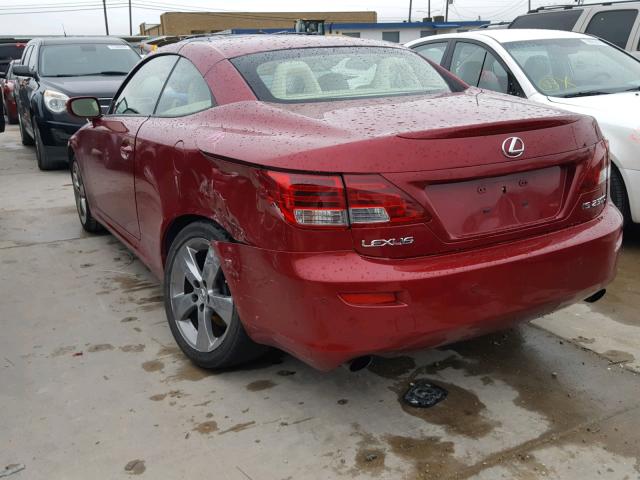 JTHFF2C26A2509483 - 2010 LEXUS IS 250 RED photo 3