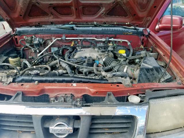 1N6ED27T5YC343349 - 2000 NISSAN FRONTIER C RED photo 7