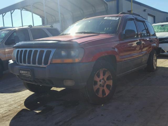 1J4GX48N31C734336 - 2001 JEEP GRAND CHER BURGUNDY photo 2