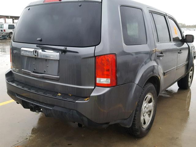 5FNYF3H21AB008412 - 2010 HONDA PILOT LX GRAY photo 4