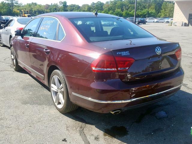 1VWBN7A39DC073543 - 2013 VOLKSWAGEN PASSAT SE BURGUNDY photo 3