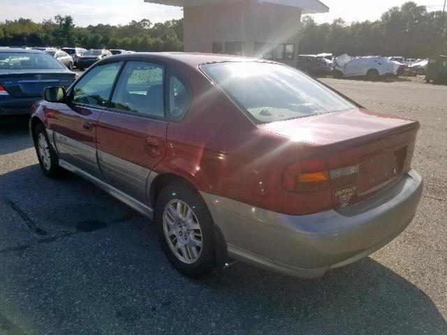 4S3BE896327203183 - 2002 SUBARU LEGACY OUT RED photo 3