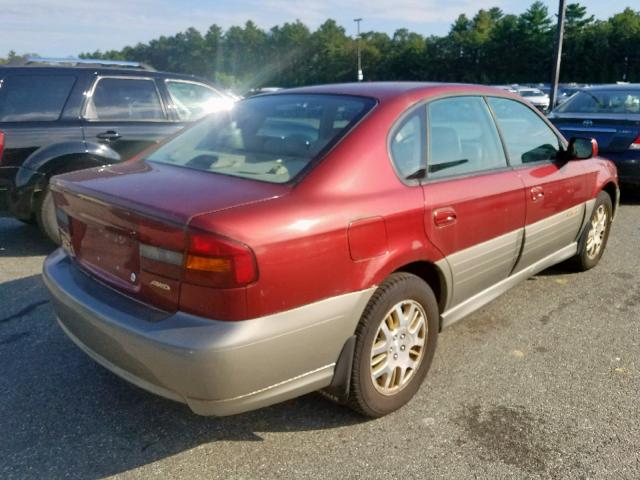 4S3BE896327203183 - 2002 SUBARU LEGACY OUT RED photo 4