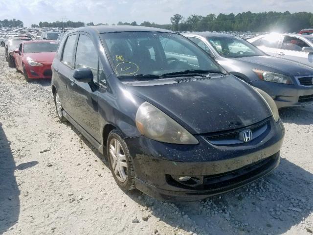 JHMGD38677S018635 - 2007 HONDA FIT S BLACK photo 1