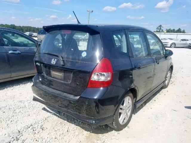 JHMGD38677S018635 - 2007 HONDA FIT S BLACK photo 4