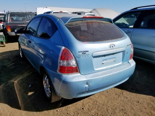 KMHCM36C38U092404 - 2008 HYUNDAI ACCENT GS BLUE photo 3