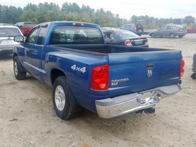 1D7HW42K06S603542 - 2006 DODGE DAKOTA SLT BLUE photo 3