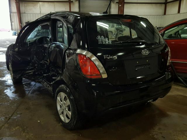 KNADH5A39A6700255 - 2010 KIA RIO LX BLACK photo 3