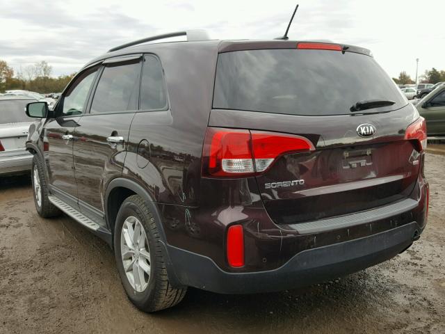 5XYKT4A66EG538620 - 2014 KIA SORENTO LX BURGUNDY photo 3