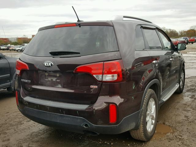 5XYKT4A66EG538620 - 2014 KIA SORENTO LX BURGUNDY photo 4