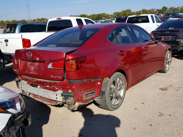 JTHBF5C21A5107403 - 2010 LEXUS IS 250 RED photo 4