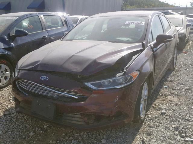 3FA6P0HDXHR132259 - 2017 FORD FUSION SE RED photo 2