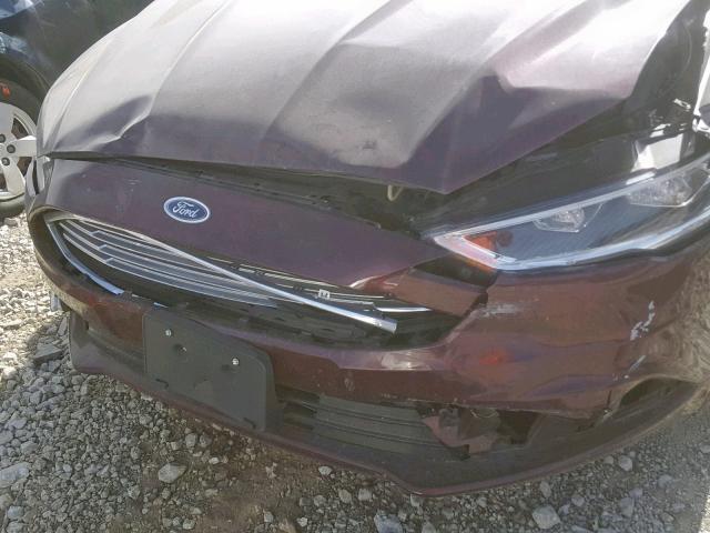 3FA6P0HDXHR132259 - 2017 FORD FUSION SE RED photo 9