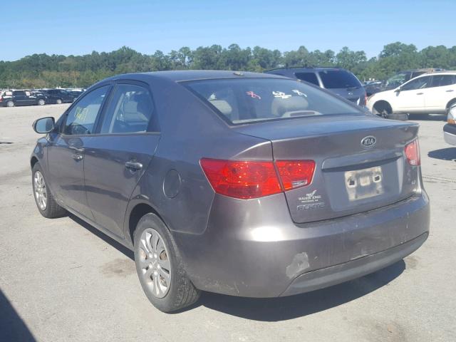 KNAFU4A21A5219086 - 2010 KIA FORTE EX GRAY photo 3