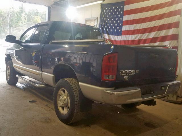 3D3KU28693G765278 - 2003 DODGE RAM 2500 S Կապույտ լուսանկար 3