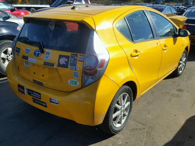 JTDKDTB34E1071421 - 2014 TOYOTA PRIUS C YELLOW photo 4