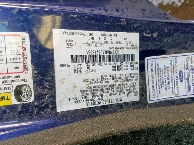 1ZVBP8AM4D5273534 - 2013 FORD MUSTANG BLUE photo 10