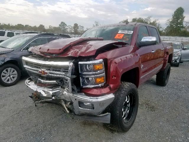 3GCUKSEC4EG229326 - 2014 CHEVROLET SILVERADO MAROON photo 2