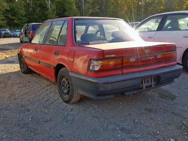 1HGED3540ML072507 - 1991 HONDA CIVIC DX RED photo 3