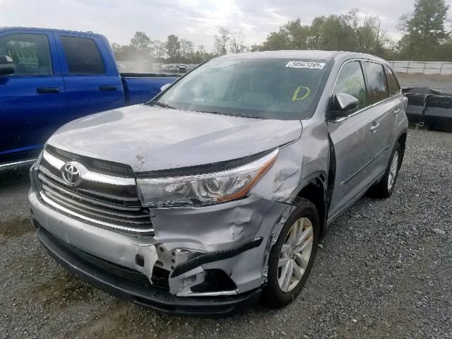 5TDBKRFH9FS188396 - 2015 TOYOTA HIGHLANDER GRAY photo 2