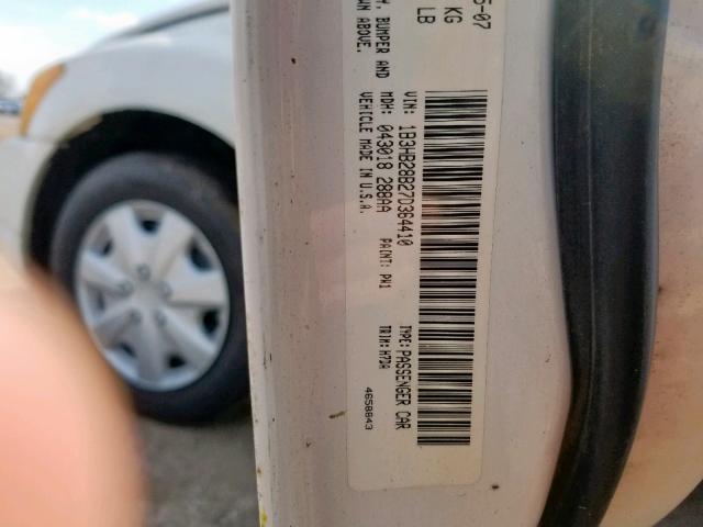 1B3HB28B27D364410 - 2007 DODGE CALIBER WHITE photo 10