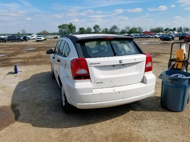 1B3HB28B27D364410 - 2007 DODGE CALIBER WHITE photo 3