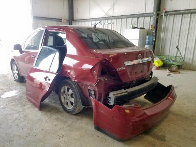 3N1BC11E39L370684 - 2009 NISSAN VERSA S RED photo 3