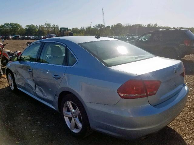 1VWBP7A35CC031847 - 2012 VOLKSWAGEN PASSAT SE BLUE photo 3