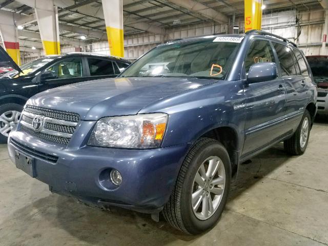 JTEEW21A260019371 - 2006 TOYOTA HIGHLANDER BLUE photo 2