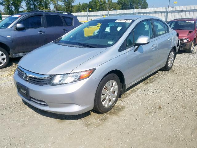 2HGFB2F57CH555953 - 2012 HONDA CIVIC LX SILVER photo 2