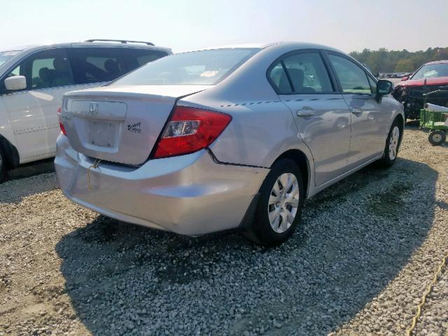 2HGFB2F57CH555953 - 2012 HONDA CIVIC LX SILVER photo 4