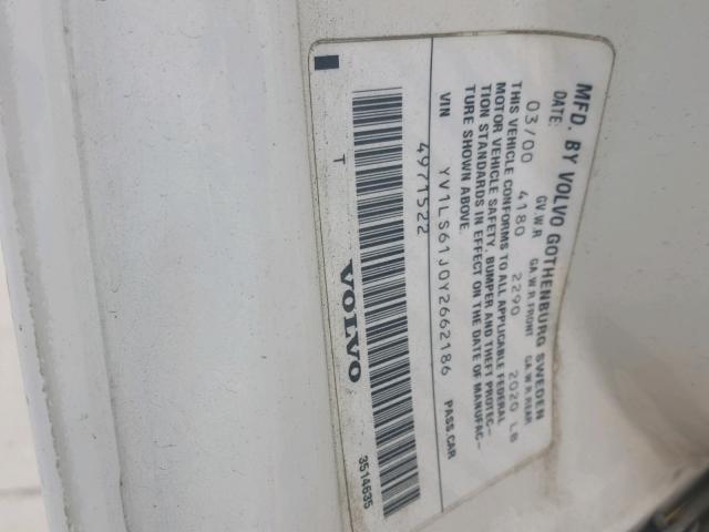 YV1LS61J0Y2662186 - 2000 VOLVO S70 BASE WHITE photo 10