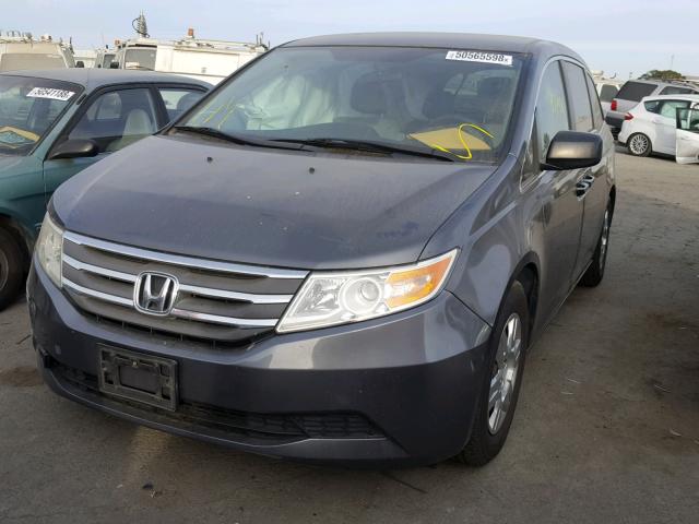 5FNRL5H22BB075580 - 2011 HONDA ODYSSEY LX GRAY photo 2