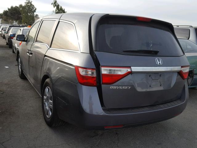 5FNRL5H22BB075580 - 2011 HONDA ODYSSEY LX GRAY photo 3