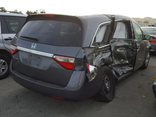 5FNRL5H22BB075580 - 2011 HONDA ODYSSEY LX GRAY photo 4