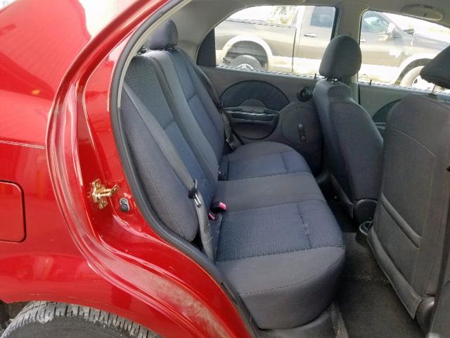 KL1TD56656B559199 - 2006 CHEVROLET AVEO BASE Қызыл фото 6