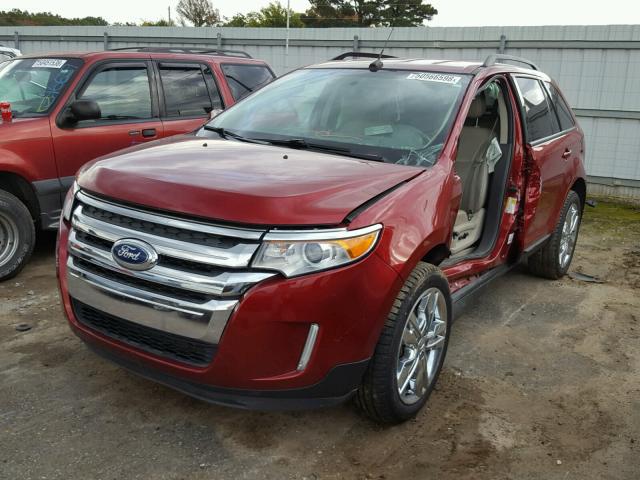 2FMDK4JC7DBC71004 - 2013 FORD EDGE SEL RED photo 2