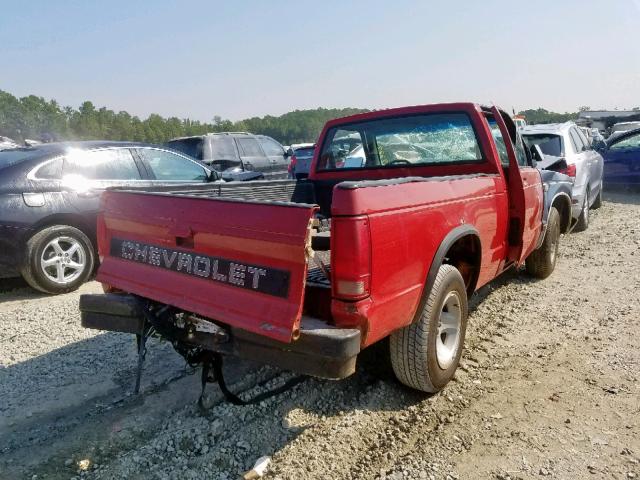 1GCCS14A8M8263392 - 1991 CHEVROLET S TRUCK S1 RED photo 4