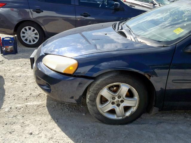 1B3EL46R12N116020 - 2002 DODGE STRATUS SE BLUE photo 9