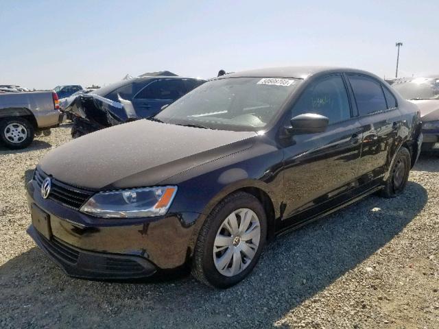 3VW2K7AJ8CM354785 - 2012 VOLKSWAGEN JETTA BASE BLACK photo 2