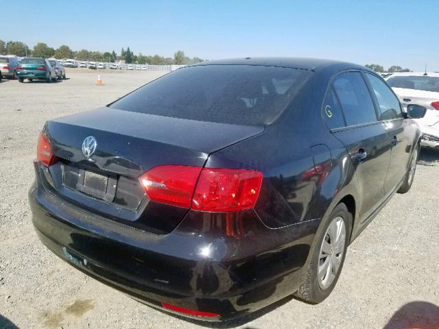 3VW2K7AJ8CM354785 - 2012 VOLKSWAGEN JETTA BASE BLACK photo 4