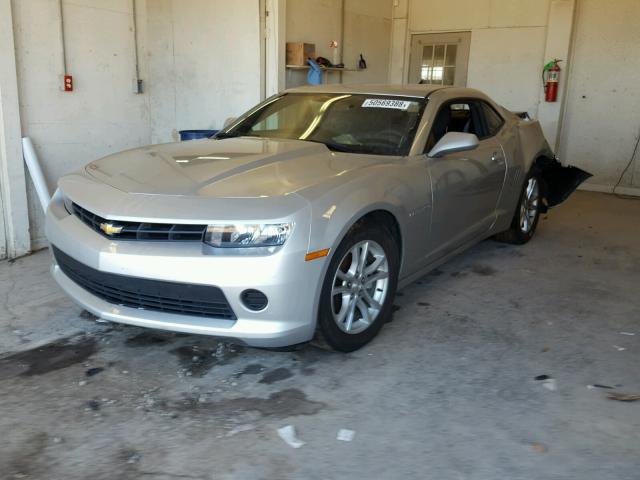 2G1FB1E33F9306307 - 2015 CHEVROLET CAMARO LS SILVER photo 2