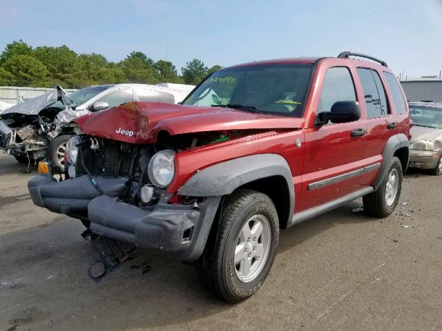 1J4GL48K07W538069 - 2007 JEEP LIBERTY SP RED photo 2